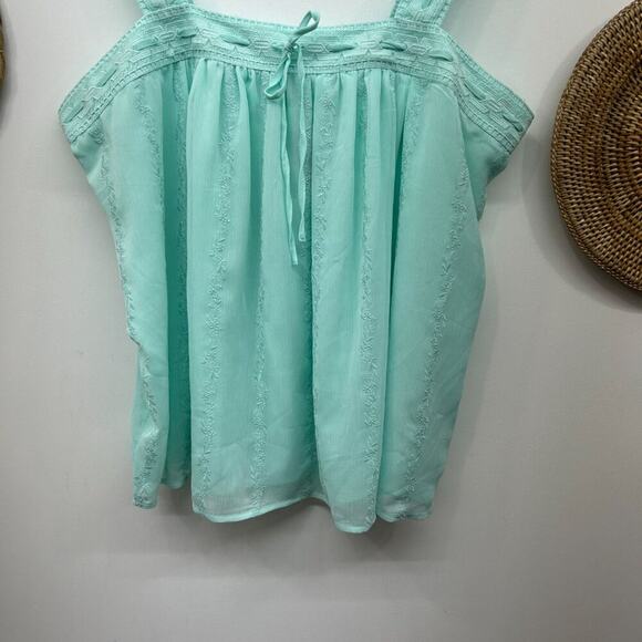 NEW Torrid Blue Sleeveless Lace Embroidered Tank Top Plus Size 2X Y2K Style - Picture 4 of 6
